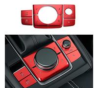 ANFOKAS Lot de 8 enjoliveurs compatibles avec Mazda 3 CX-30 CX-50 2025 2024 2023 2022 2021 2020 - Accessoires pour console centrale de voiture - Rouge