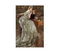 ANFOTCM Albert Beck Wenzell, Where Did I Put The Tickets, 1906 - Impression sur toile rustique pour salon, salle de bain, chambre à coucher (40 x 60 cm)