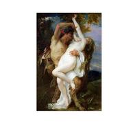 ANFOTCM Alexandre Cabanel, Nymphe enlevée par un faune - Décoration murale vintage - Peinture à l'huile célèbre pour salon - Illustration classique - Décoration d'intérieur - 60 x 90 cm