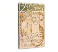 ANFOTCM Alphonse Mucha, Salon des Cent, Art nouveau, poster imprimé pour chambre d'adolescents et garçons, 60 x 90 cm