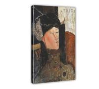ANFOTCM Amedeo Modigliani, Beatrice, Décoration murale pour famille, bar, restaurant, garage, café, 40 x 60 cm