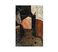 ANFOTCM Amedeo Modigliani, Beatrice, impressions sur toile encadrées et abstraites géométriques minimalistes pour décoration murale de bureau, chambre à coucher, 60 x 90 cm
