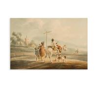 ANFOTCM Impression sur toile de peinture à l'aquarelle du XIXe siècle « La route de Londres » - Décoration murale moderne pour chambre à coucher (40 x 60 cm)