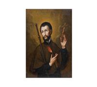 ANFOTCM Impressions sur toile de Saint-François Xavier du XVIIIe siècle - Impressions sur toile d'art moderne abstraite, géométrique, minimaliste, encadrée pour décoration murale de bureau, chambre à