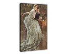 ANFOTCM Poster Albert Beck Wenzell, Where Did I Put The Tickets, 1906, poster pour chambre esthétique sur toile et impression 30 x 45 cm