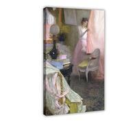 ANFOTCM Poster sur toile Albert Breaute, femme dans un intérieur, décoration de chambre à coucher, paysage sportif, bureau, chambre, cadeau, 60 x 90 cm