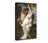 ANFOTCM Poster sur toile Alexandre Cabanel, Nymphe enlevée par un faune - Décoration murale pour chambre à coucher, bureau, cuisine, cadeau (60 x 90 cm)