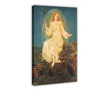 ANFOTCM Poster sur toile Evelyn de Morgan, Lux in Tenebris - Décoration de chambre à coucher, bureau, chambre - Cadeau - 40 x 60 cm