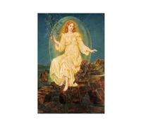 ANFOTCM Poster sur toile Evelyn de Morgan, Lux in Tenebris - Décoration murale pour chambre à coucher, bureau, cuisine, cadeau - 30 x 45 cm