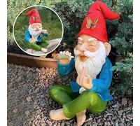 Angaekkot Lutin de Noël, Nain de Jardin avec Doigt du Milieu, Décoration Drôle pour l'Extérieur, Cadeau de Pendaison