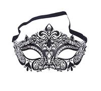 ANGAZURE-FR Masque en Métal Noir, Sexy Vénitien pour Yeux Haute Qualité Diamant Ultra Fine Style Métal Filigrane Masque Bal Masqué Fête Show