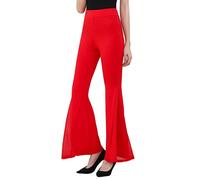 Angcoco Pantalon de Danse Classique Tango Cha Cha Latin en Mousseline de Soie pour Femmes