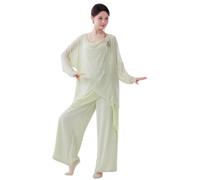 Angcoco Women's Draped Cowl Neck Sheer Mesh Dance Blouse