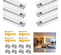 Angdarun Profilé LED pour cloison sèche à LED, 6 x 1 m, en aluminium, profilé de cloison sèche, pour bandes LED pour murs et plafonds, canal LED/rail LED laiteux, cache pour bande LED plus large