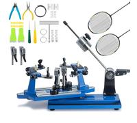 ANGDI Machine à Corder Les Raquettes de Tennis de Table, cordeuse Fixe 6 Points pour Raquettes de Badminton avec Outils et Accessoires, Fil antidérapant pour Le Squash et Le Badminton(Blue)