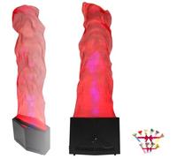 ANGDI Machine à feu de Flamme, veilleuse électronique à Flamme 3D, Fausse Flamme de feu avec 36 lumières LED, Tissu Rouge de 1,5/1,8 m et souffleurs, pour fête d'halloween et de Noël(1.5m/4.92ft)