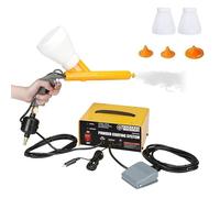 ANGDI Pistolet de peinture électrique portable, machine de revêtement électrostatique en poudre avec pédale, 5 vitesses réglables, ensemble de pistolets de pulvérisation pour peinture(Yellow)