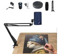 ANGDI Projecteur d'art intelligent pour le traçage, le dessin, la peinture, projection murale sur toile avec télécommande et support, projecteur de croquis intelligent outil(Blue,0.6m)
