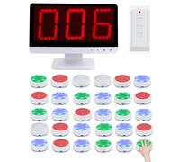 ANGDI Système de Jeu de Quiz sans Fil, Buzzer de réponse Intelligent avec 1 Moniteur et 3 à 30 buzzers, 3 Modes de réponse et 4 Couleurs d'indication d'état, pour Jeux télévisés, débats(30)