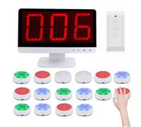 ANGDI Système de Jeu de Quiz sans Fil, Buzzer de réponse Intelligent avec 1 Moniteur et 3 à 30 buzzers, 3 Modes de réponse et 4 Couleurs d'indication d'état, pour Jeux télévisés, débats(16)