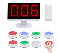 ANGDI Système de Jeu de Quiz sans Fil, Buzzer de réponse Intelligent avec 1 Moniteur et 3 à 30 buzzers, 3 Modes de réponse et 4 Couleurs d'indication d'état, pour Jeux télévisés, débats(8)