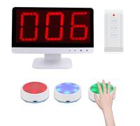 ANGDI Système de Jeu de Quiz sans Fil, Buzzer de réponse Intelligent avec 1 Moniteur et 3 à 30 buzzers, 3 Modes de réponse et 4 Couleurs d'indication d'état, pour Jeux télévisés, débats(3)