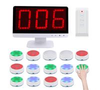 ANGDI Système de Jeu de Quiz sans Fil, Buzzer de réponse Intelligent avec 1 Moniteur et 3 à 30 buzzers, 3 Modes de réponse et 4 Couleurs d'indication d'état, pour Jeux télévisés, débats(14)