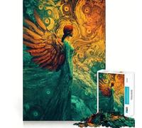 Ange,Art Mixte,Post-impressionnisme Puzzle de 1000 pièces Jeu de Concentration mentale Conception sans Espace Défi cérébral interactif pour la Maison (38x26cm)