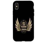 Ange avec Ailes 18ème Anniversaire Vintage 2008 Coque pour iPhone X/XS