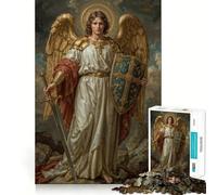 Ange avec épée et Bouclier Puzzle de 1000 pièces Jeu de Concentration Découpe Experte Artisanat Fascinant pour Les Moments de détente (38x26cm)