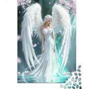 Ange Blanc Puzzle 1000 Pièces Papier pour Adultes Cerisier en Fleurs Jeu de Puzzle 1000 Pièces Détente Maison 38x26cm/1000pcs