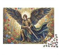 Ange Chevalier des Fleurs Puzzle 1000 Pièces Adultes Et Enfants,Casse-tête,Jeu Éducatif,Dès 14 Ans,Déco Murale, Premium,Carton,Anti-Stress,Détente,Défi 38x26cm