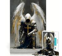 Ange Chevalier en prière Puzzle de 1000 pièces pour Adolescents Stimulation Cognitive Jeu Amusant Emboîtement sûr Pas de pièces Qui se détachent Un Moyen captivant de Passer Le Temps (50x75cm)