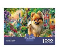 Ange Chiot Jeu De Puzzles en Lot 1000 Pièces Pomeranian Magical Garden Ultra Difficult Puzzle Jeu De Famille Amusant Et Stimulant Après L'école, Puzzle À La Meilleure Évaluation 38x26cm/1000pcs