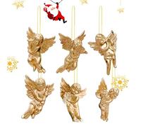 Ange de Noël | 6 pièces en Or ou en Argent Pendentif de fête de Noël | Pendant DE DÉCOR pour LA Lange INTÉRIEUR Patio DE Forme DE Forme DE Loi