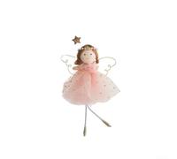Ange de Noël à suspendre, décoration de Noël avec pendentifs, pour la maison, les fêtes, les vacances, pendentif poupée de fée (rose)