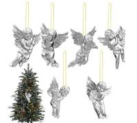 Ange de Noël Décoration Suspendue Or et Argent 6 Pièces
