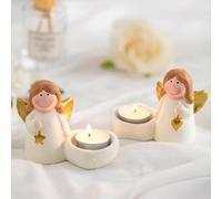 Ange de Noël Figurines Ange gardien Décoration : Romadedi Bougeoir de Noël Petit Ange Figurine pour bougies chauffe-plat Porcelaine Petites figurines d'anges pour couronne de l'Avent Cadeau chrétien