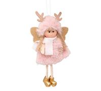Ange de Noël pour poupée, chapeau de bois de cerf à suspendre pour sapin de Noël, maison, fête, jardin, porte d'entrée, jouet en peluche