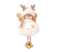 Ange de Noël pour poupée, chapeau de bois de cerf à suspendre pour sapin de Noël, maison, fête, jardin, porte d'entrée, jouet en peluche