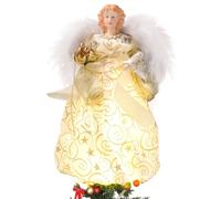 Ange De Noël pour Sapin - Topper LED en Forme D'Ange avec Ailes pour Décorations Festives et Maison (Or)