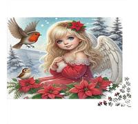 Ange de Noël Puzzles 1000 Pièces Papier recyclé pour Adultes Puzzle pour Adultes Impossible Difficile Stimulant Activité Amusante pour la Maison Excellente idée Cadeau 70x50cm/1000pcs