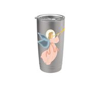 Ange de Noël soufflant trompette Nativité d'art céleste Gobelet isotherme en acier inoxydable double paroi