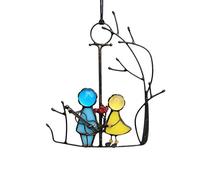 Ange De Vitrail,Attrape-Soleil Suspendu pour vitrail,Suncatcher Art Fenêtre Tentures Anges Couple Amour Décor À La Maison Cadeau, Convient pour Intérieur Et Extérieur, Décoration De Fenêtre (B)