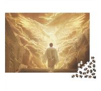 Ange Doré Lumière Puzzle 1000 Pièces Puzzle pour Adultes Jeu de Puzzle 1000 Pièces Scène Couloir Détente Décor Cadeau 38x26cm/1000pcs