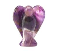 Ange en cristal d'améthyste, 5 cm Naturel Améthyste Statue en Cristal de l'Ange Gardien, statue d'ange violet, Cadeau de Pierre de guérison en Cristal de Forme d'ange pour la famille et les amis