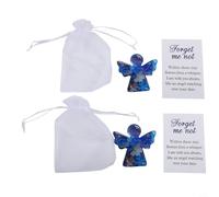 Ange en papier conçu à la main avec détails Forget Me Not pour une expression significative de condoléances et un ancrage de mémoire (2)