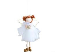 Ange en tulle blanc à suspendre pour décoration de sapin de Noël, convient pour les fêtes de fin d'année et l'affichage saisonnier (B)