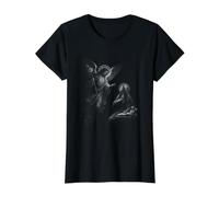 Ange Gabriel et Vierge Marie Annonciation Scène T-Shirt Graphique avec Valeur, Femme, Noir, L