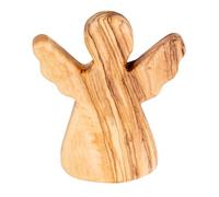 Ange gardien en bois d'olivier - Hauteur : 5 cm - Porte-bonheur - Agréable au toucher - Figurine d'ange - Cadeau de bienvenue